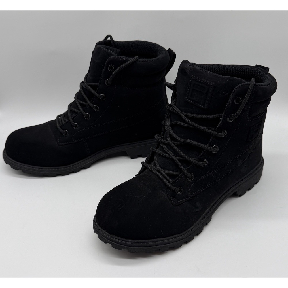 Fila Men's Size 9 Black Mid High Top Work Combat Boots 1HM00874-001